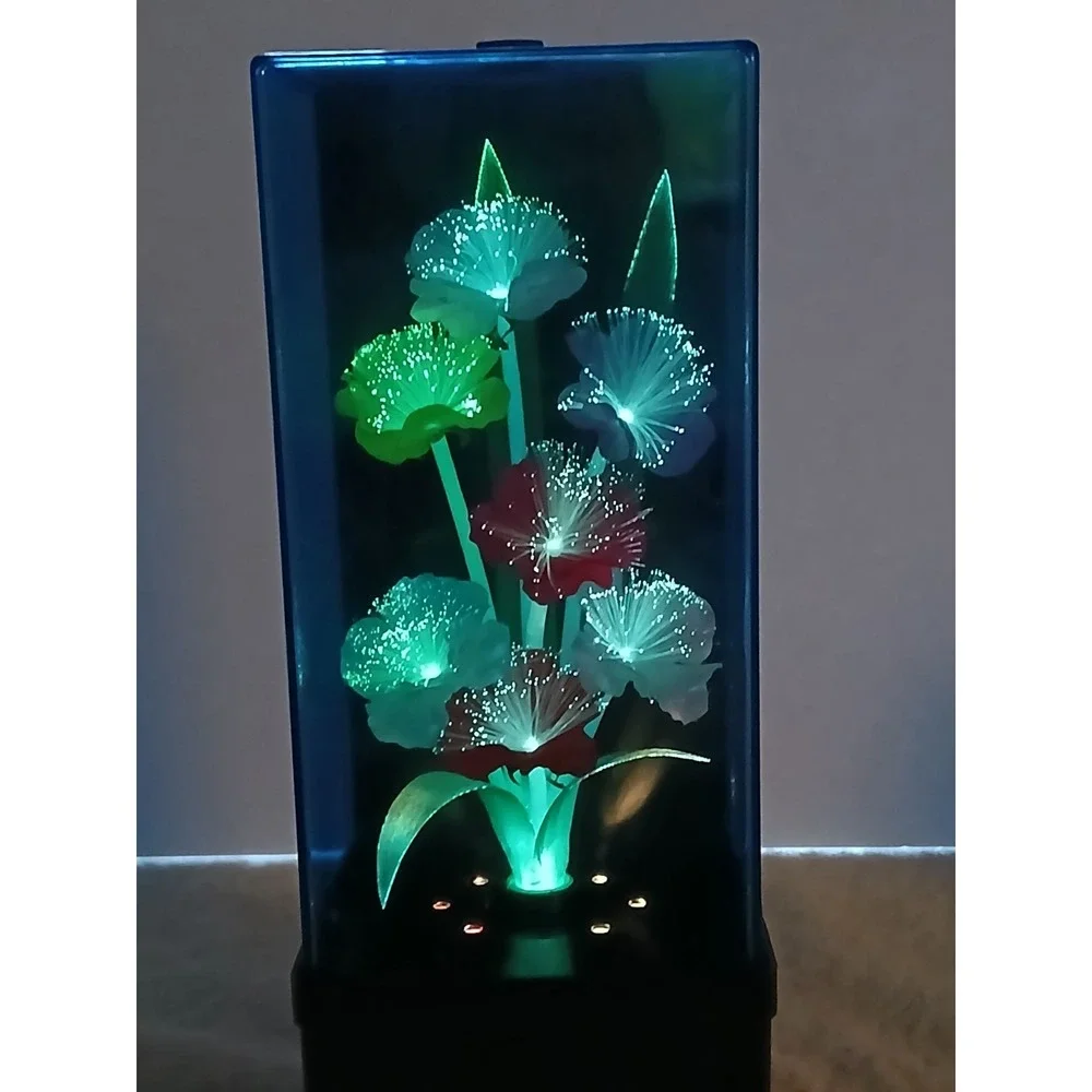 VTG 1999 Spencer Gifts Fiber Optic‎ Flower Lamp Color Changing Light Box